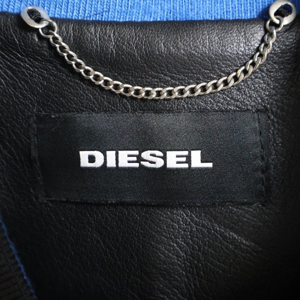 DIESEL(ディーゼル) シープスキン レザー ジップアップ ボンバージャケット ブラック