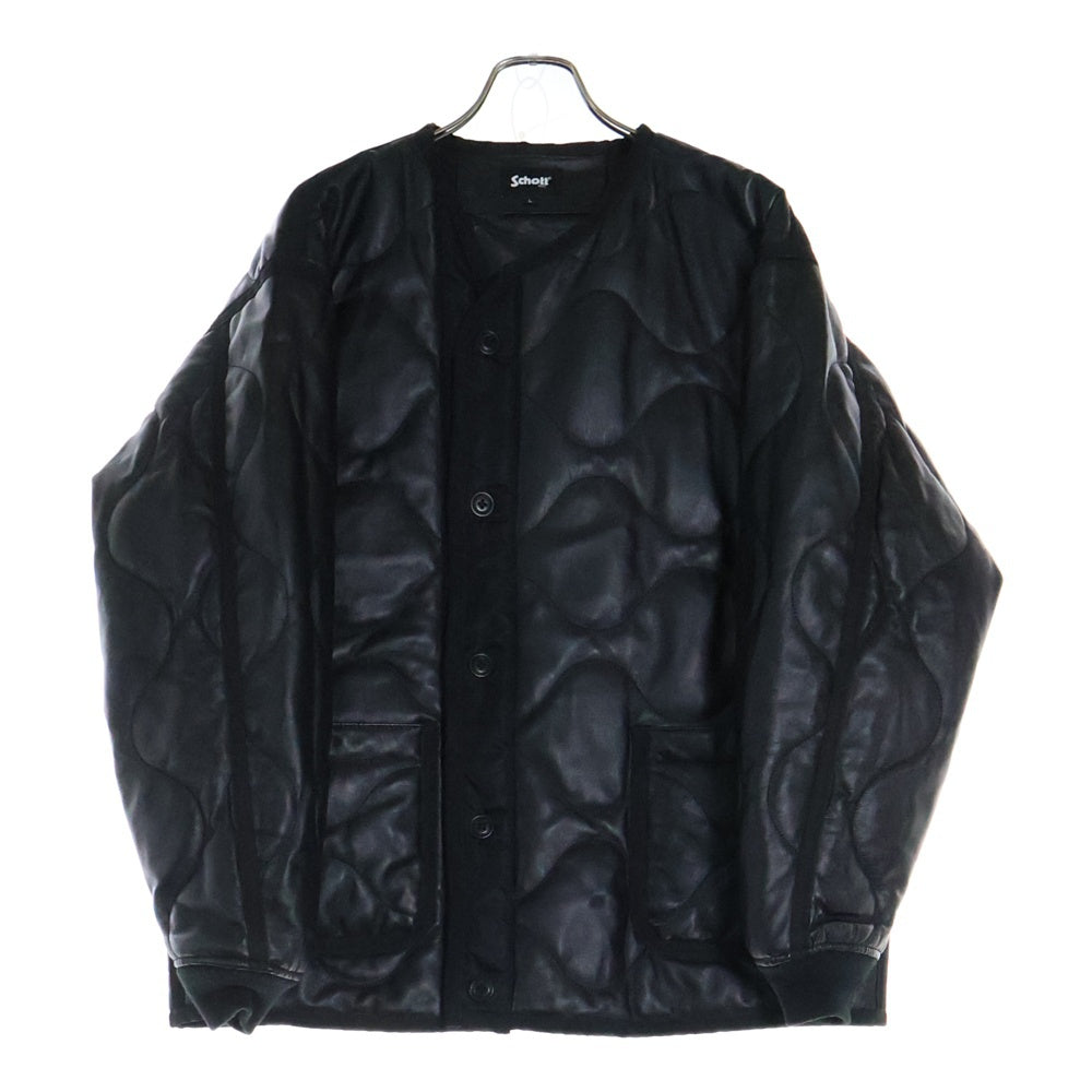 SCHOTT(ショット) 23AW QUILTED LINNER LEATHER JACKET キルティング ライナー ジップアップ レザー ジャケットブラック 782-3250076