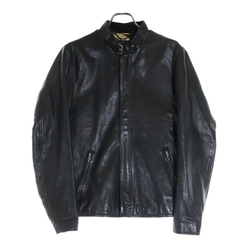 SCHOTT(ショット) C.R.J HAWAIIAN LINING ハワイアン ライナー シープスキン レザー シングル ライダースジャケット ブラック 3191050