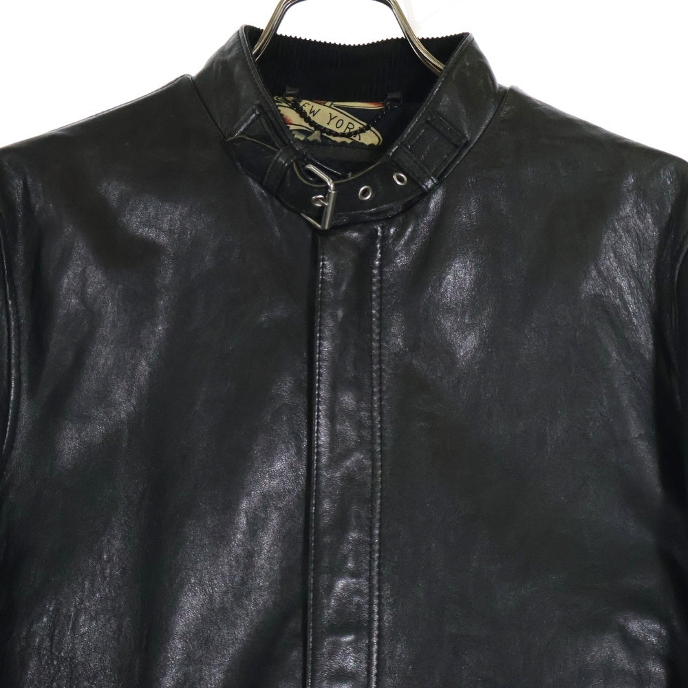 SCHOTT(ショット) C.R.J HAWAIIAN LINING ハワイアン ライナー シープスキン レザー シングル ライダースジャケット ブラック 3191050
