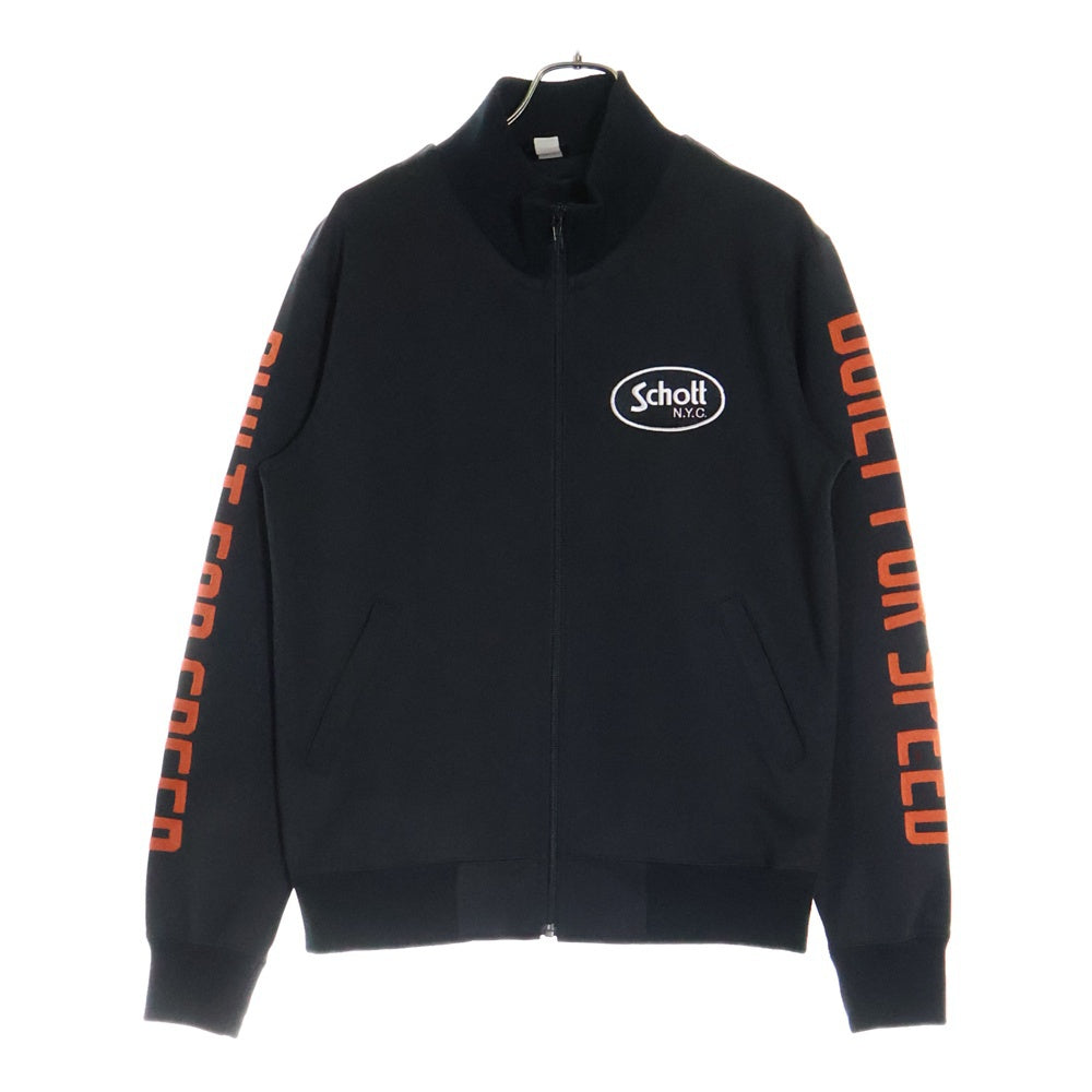 SCHOTT(ショット) ロゴワッペン ジップアップ トラック ジャケット ブラック 3183007