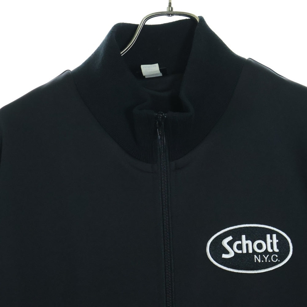 SCHOTT(ショット) ロゴワッペン ジップアップ トラック ジャケット ブラック 3183007