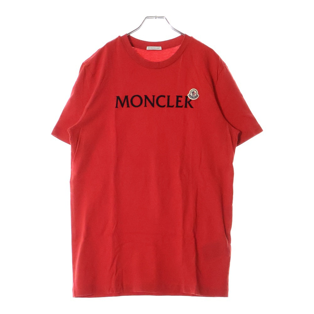 MONCLER(モンクレール) 22SS フロントロゴパッチ クルーネック半袖Tシャツ カットソー レッド H20918C00025 8390T