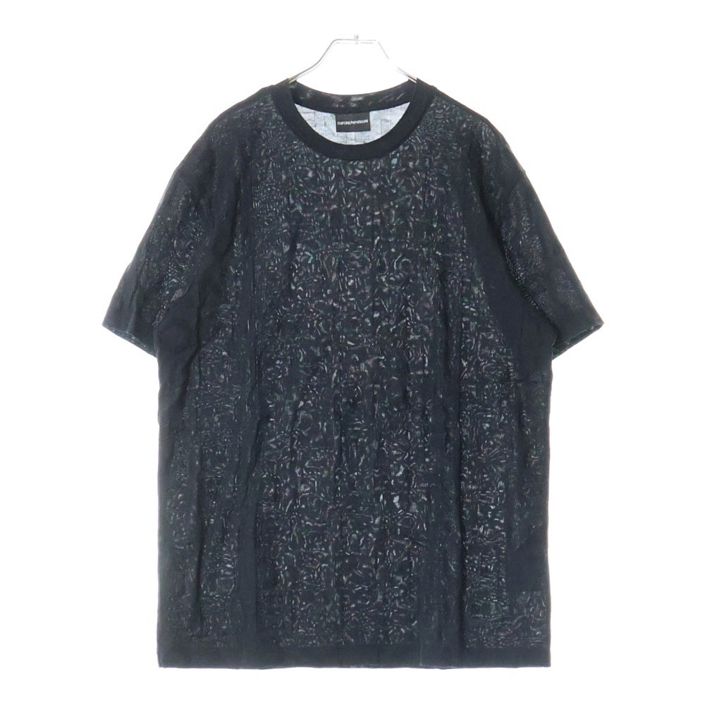 EMPORIO ARMANI(エンポリオアルマーニ) 22SS エンボスロゴ クルーネック半袖Tシャツ カットソー ブラック 7V1T67 1JGYZ