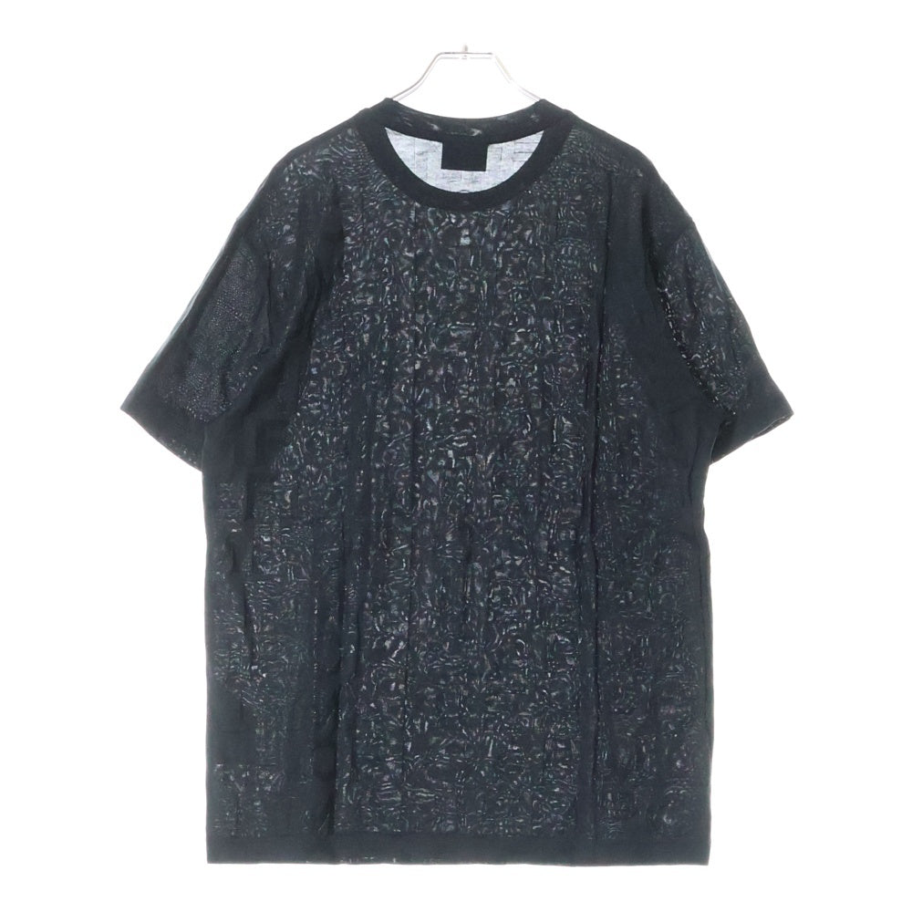 EMPORIO ARMANI(エンポリオアルマーニ) 22SS エンボスロゴ クルーネック半袖Tシャツ カットソー ブラック 7V1T67 1JGYZ