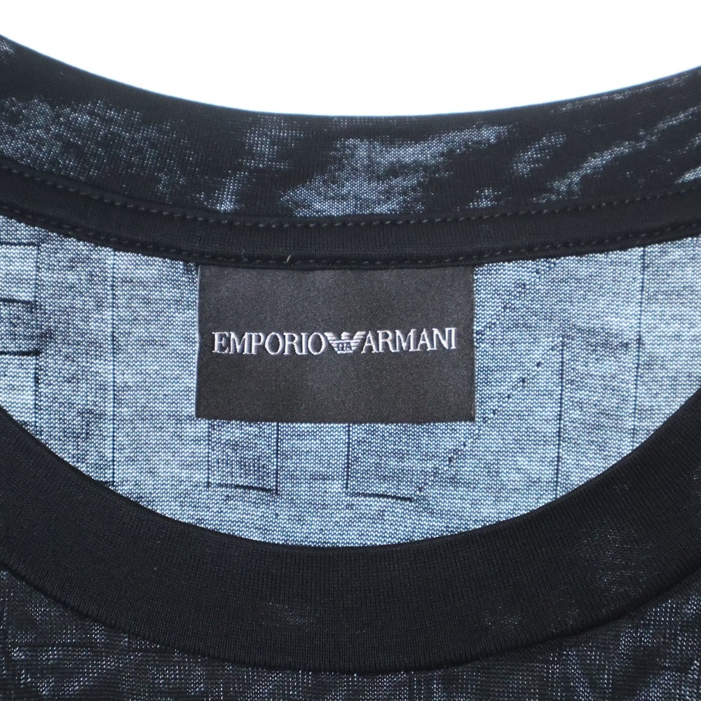 EMPORIO ARMANI(エンポリオアルマーニ) 22SS エンボスロゴ クルーネック半袖Tシャツ カットソー ブラック 7V1T67 1JGYZ