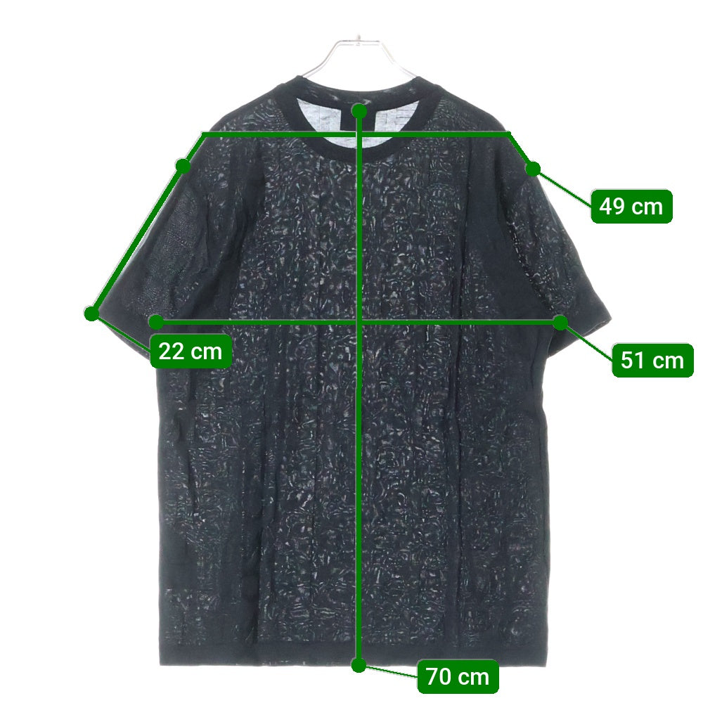 EMPORIO ARMANI(エンポリオアルマーニ) 22SS エンボスロゴ クルーネック半袖Tシャツ カットソー ブラック 7V1T67 1JGYZ