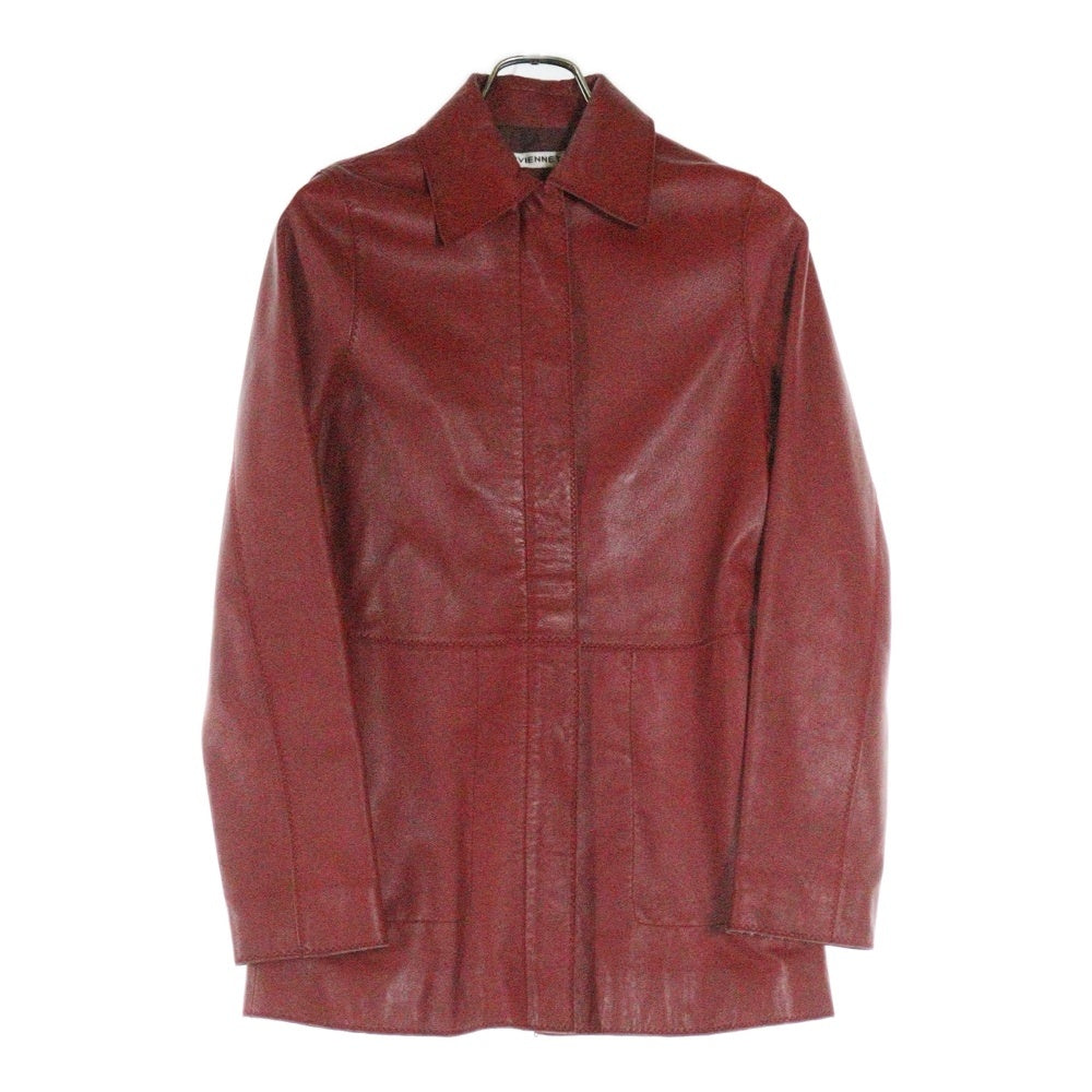 VIVIENNE TAM(ヴィヴィアンタム) シープスキン シングルレザージャケット レッド レディース 016-159304