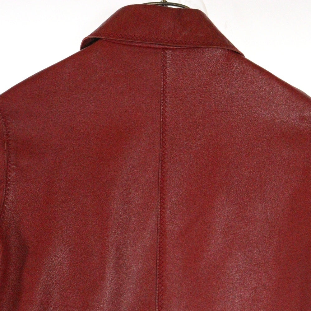 VIVIENNE TAM(ヴィヴィアンタム) シープスキン シングルレザージャケット レッド レディース 016-159304