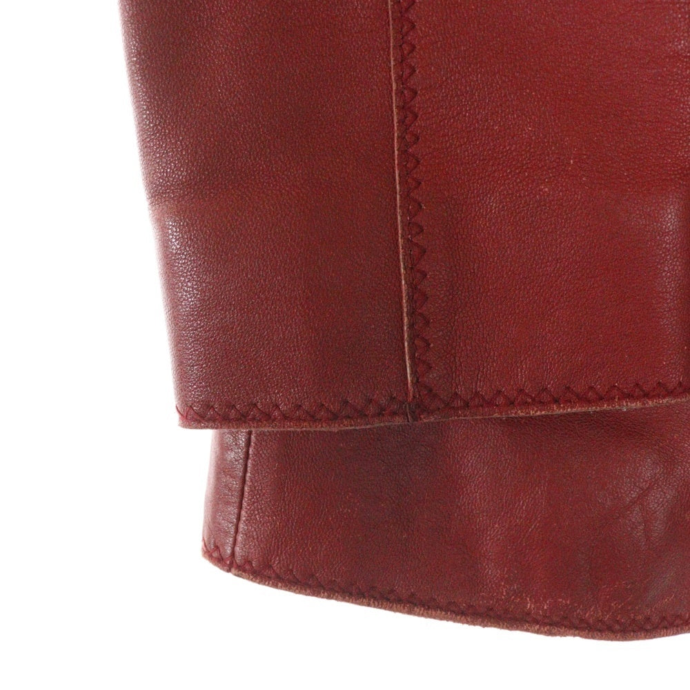 VIVIENNE TAM(ヴィヴィアンタム) シープスキン シングルレザージャケット レッド レディース 016-159304