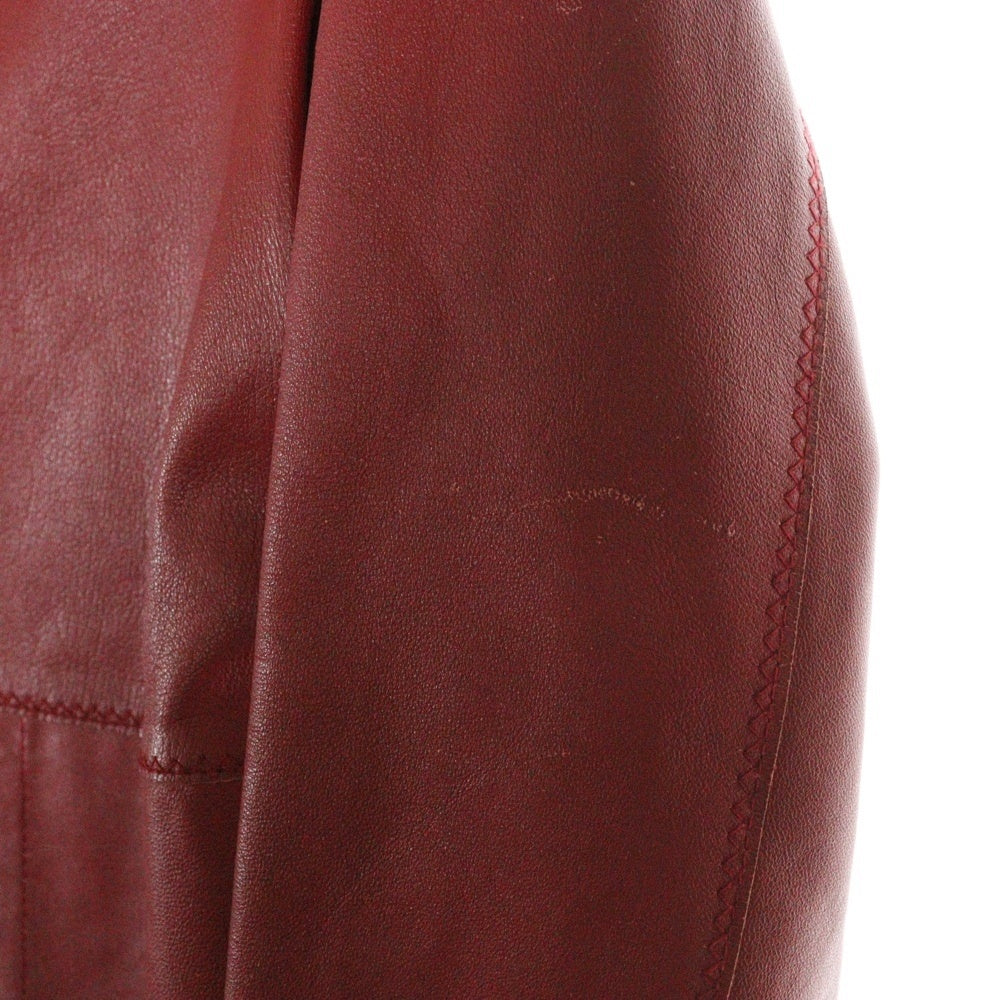 VIVIENNE TAM(ヴィヴィアンタム) シープスキン シングルレザージャケット レッド レディース 016-159304