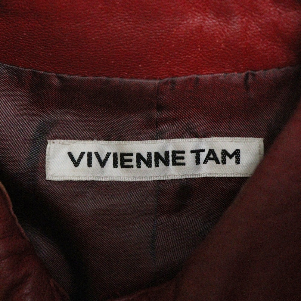 VIVIENNE TAM(ヴィヴィアンタム) シープスキン シングルレザージャケット レッド レディース 016-159304