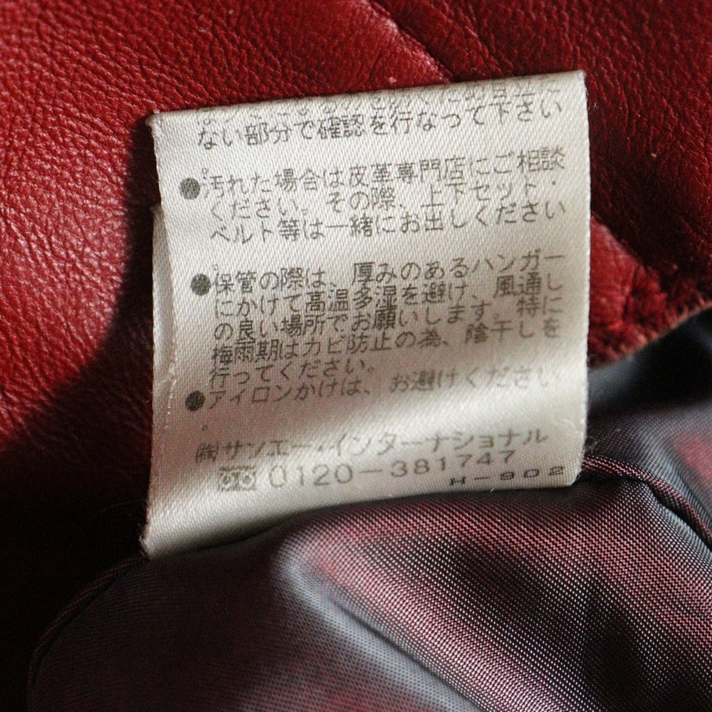 VIVIENNE TAM(ヴィヴィアンタム) シープスキン シングルレザージャケット レッド レディース 016-159304