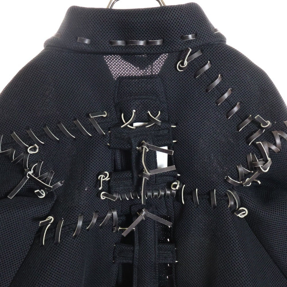 COMME des GARCONS(コムデギャルソン) 05SS ボンディング レザー編み込み ショート丈 ジャケット ブラック レディース GO-J051 AD2004