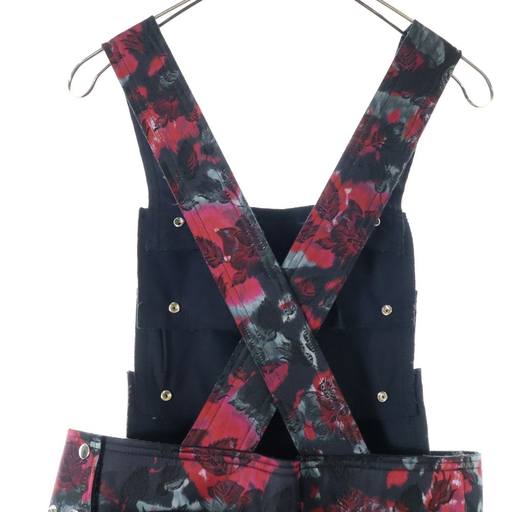 COMME des GARCONS(コムデギャルソン) 16AW フラワー総柄 ティアード ドレス サロペットワンピース レディース ブラック/レッド GR-A005 AD2016