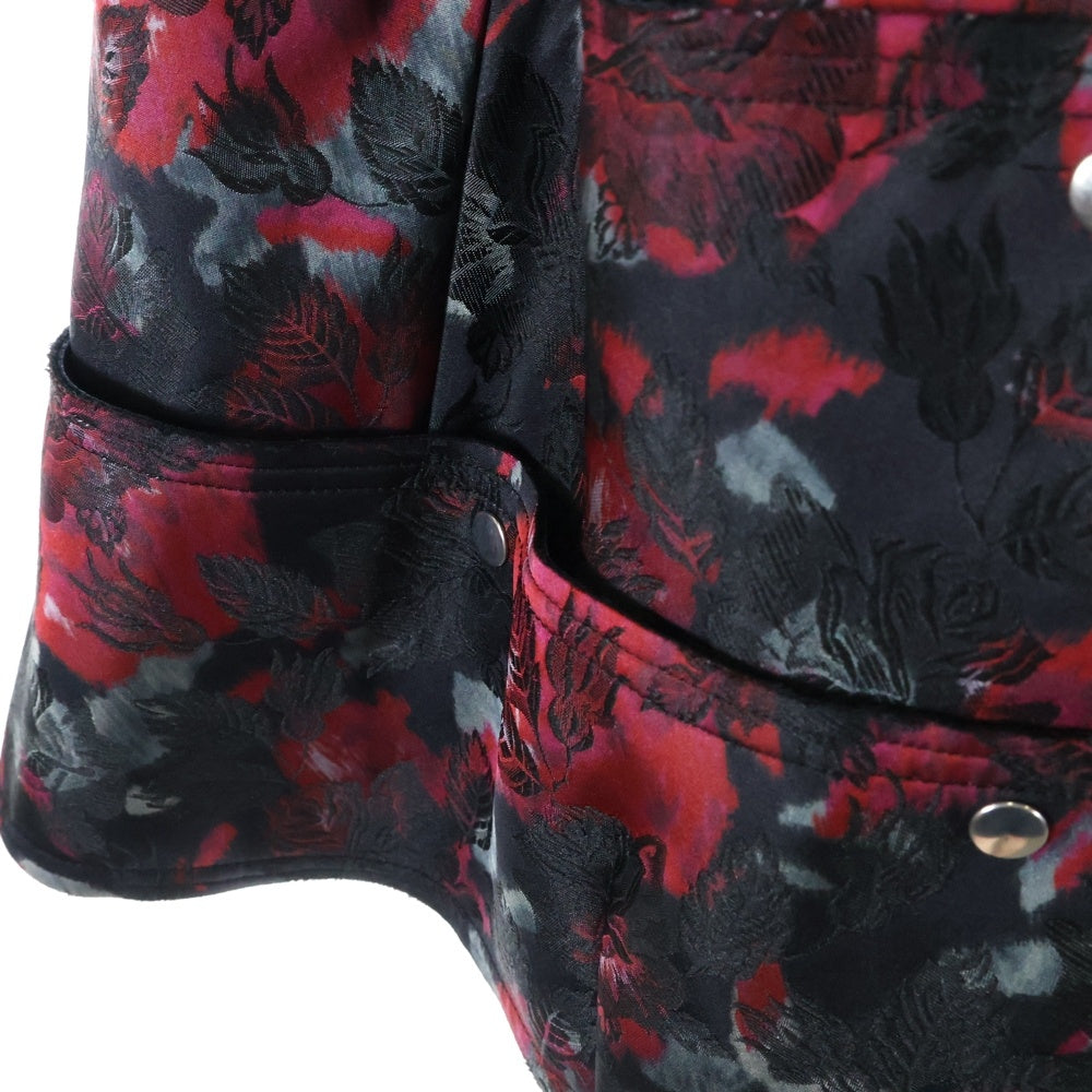 COMME des GARCONS(コムデギャルソン) 16AW フラワー総柄 ティアード ドレス サロペットワンピース レディース ブラック/レッド GR-A005 AD2016