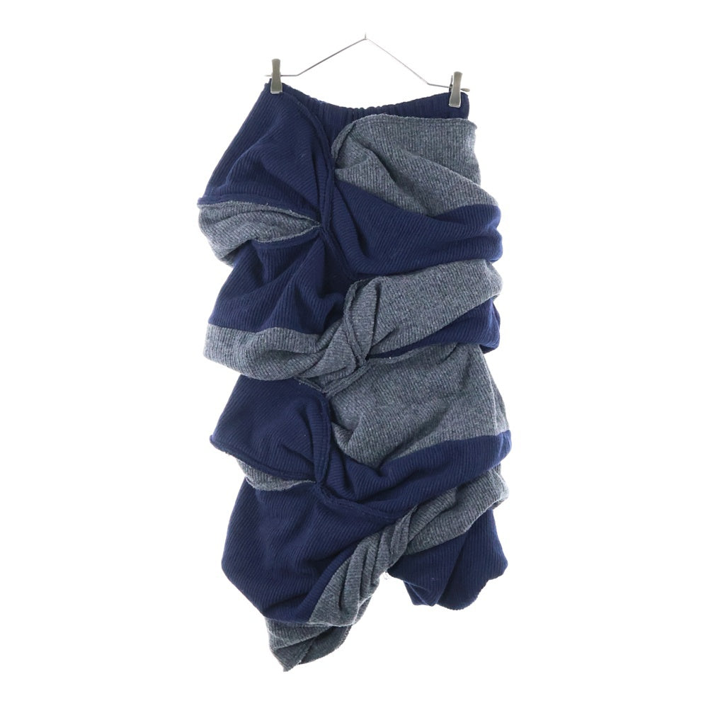 COMME des GARCONS(コムデギャルソン) 14AW ニット切り返し ワンピース ネイビー/グレー レディース GN-O108 AD2014