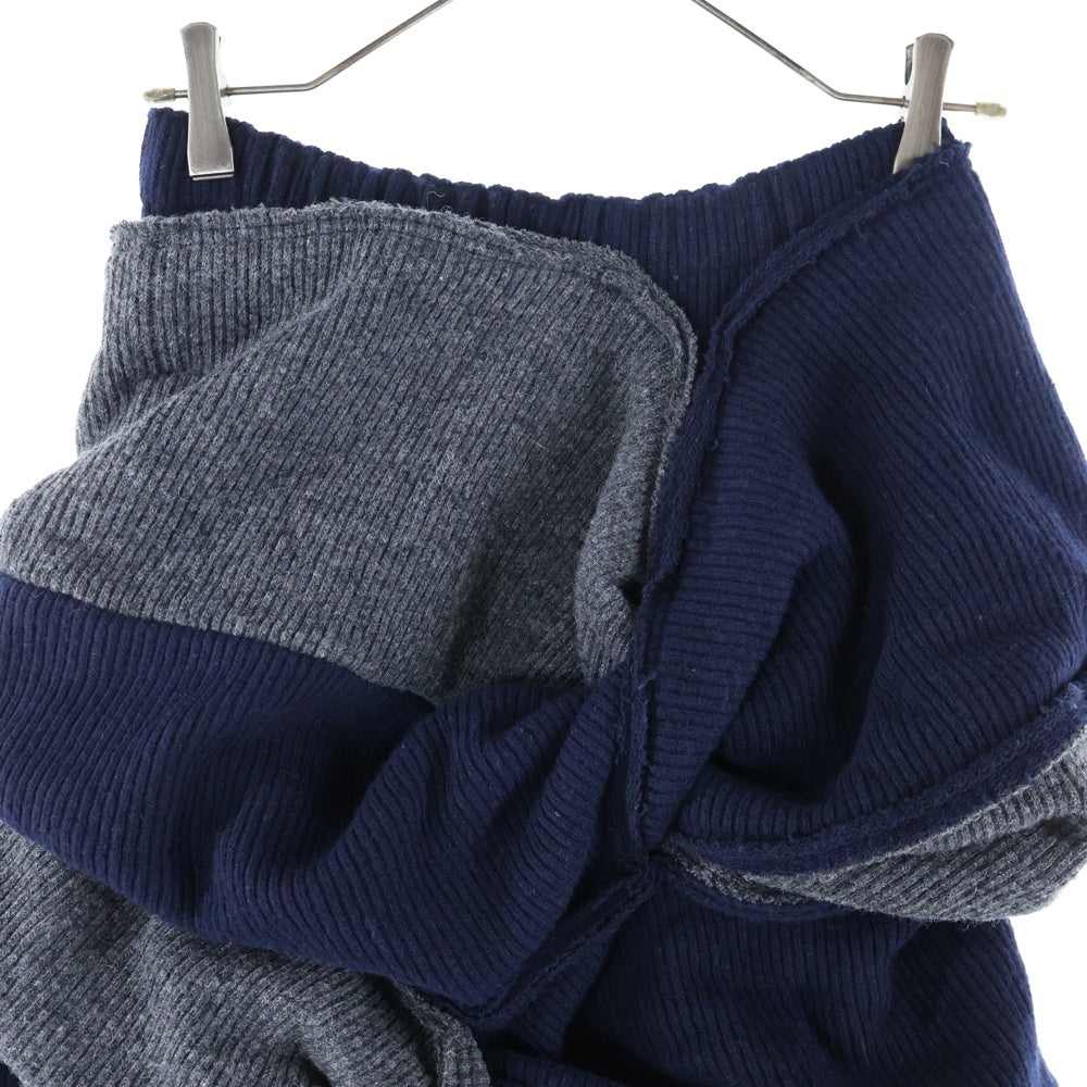 COMME des GARCONS(コムデギャルソン) 14AW ニット切り返し ワンピース ネイビー/グレー レディース GN-O108 AD2014