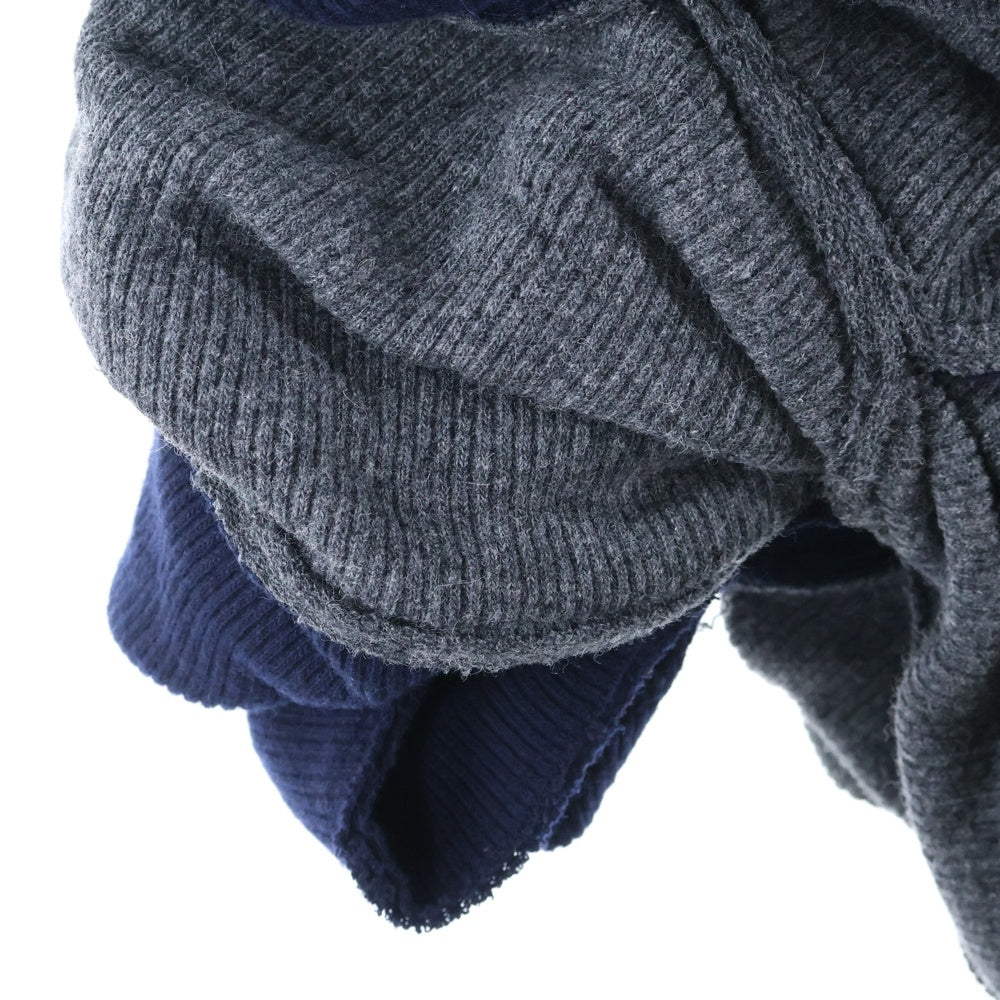 COMME des GARCONS(コムデギャルソン) 14AW ニット切り返し ワンピース ネイビー/グレー レディース GN-O108 AD2014