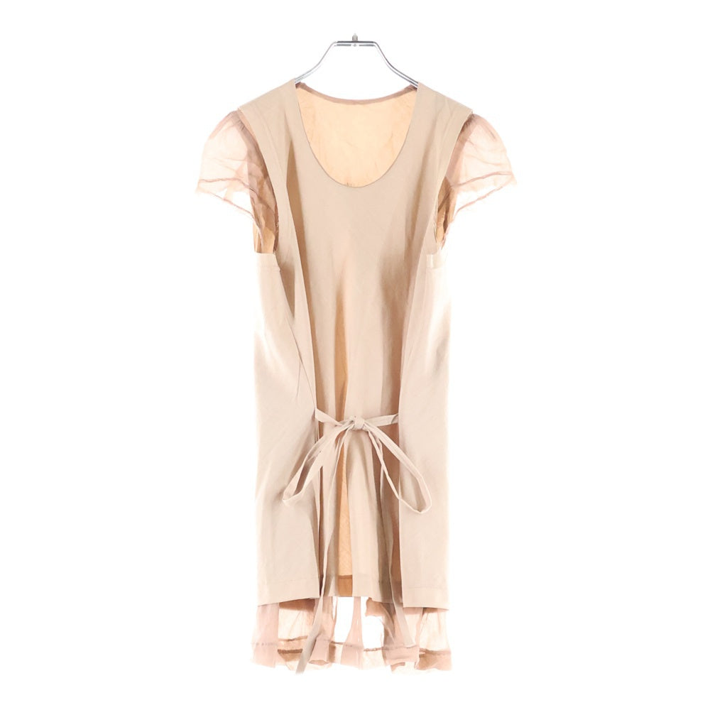 COMME des GARCONS(コムデギャルソン) 94SS ドッキング ノーカラー バックスリット チェニック ワンピース ベージュ GB-100020 AD1993 レディース