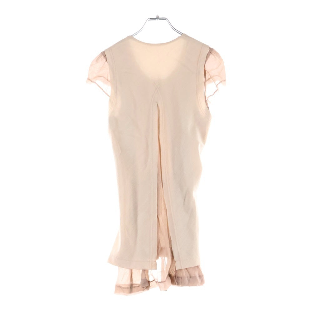 COMME des GARCONS(コムデギャルソン) 94SS ドッキング ノーカラー バックスリット チェニック ワンピース ベージュ GB-100020 AD1993 レディース