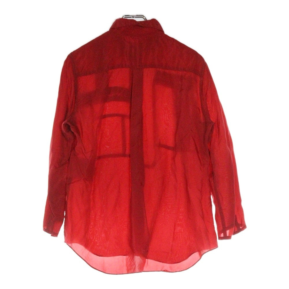 robe de chambre COMME des GARCONS(ローブドシャンブル コムデギャルソン) 02AW 七分丈 キュプラ シャツ レッド レディース RG-B033 AD2002