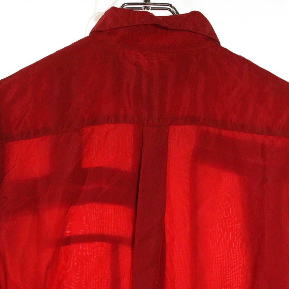 robe de chambre COMME des GARCONS(ローブドシャンブル コムデギャルソン) 02AW 七分丈 キュプラ シャツ レッド レディース RG-B033 AD2002