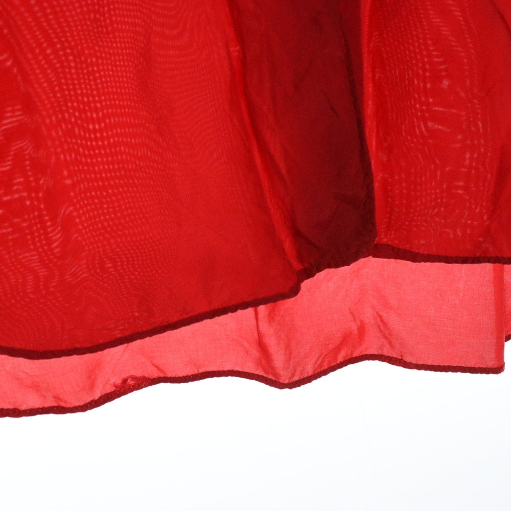 robe de chambre COMME des GARCONS(ローブドシャンブル コムデギャルソン) 02AW 七分丈 キュプラ シャツ レッド レディース RG-B033 AD2002