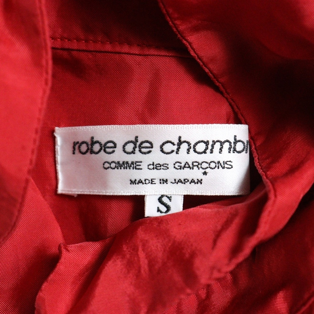 robe de chambre COMME des GARCONS(ローブドシャンブル コムデギャルソン) 02AW 七分丈 キュプラ シャツ レッド レディース RG-B033 AD2002