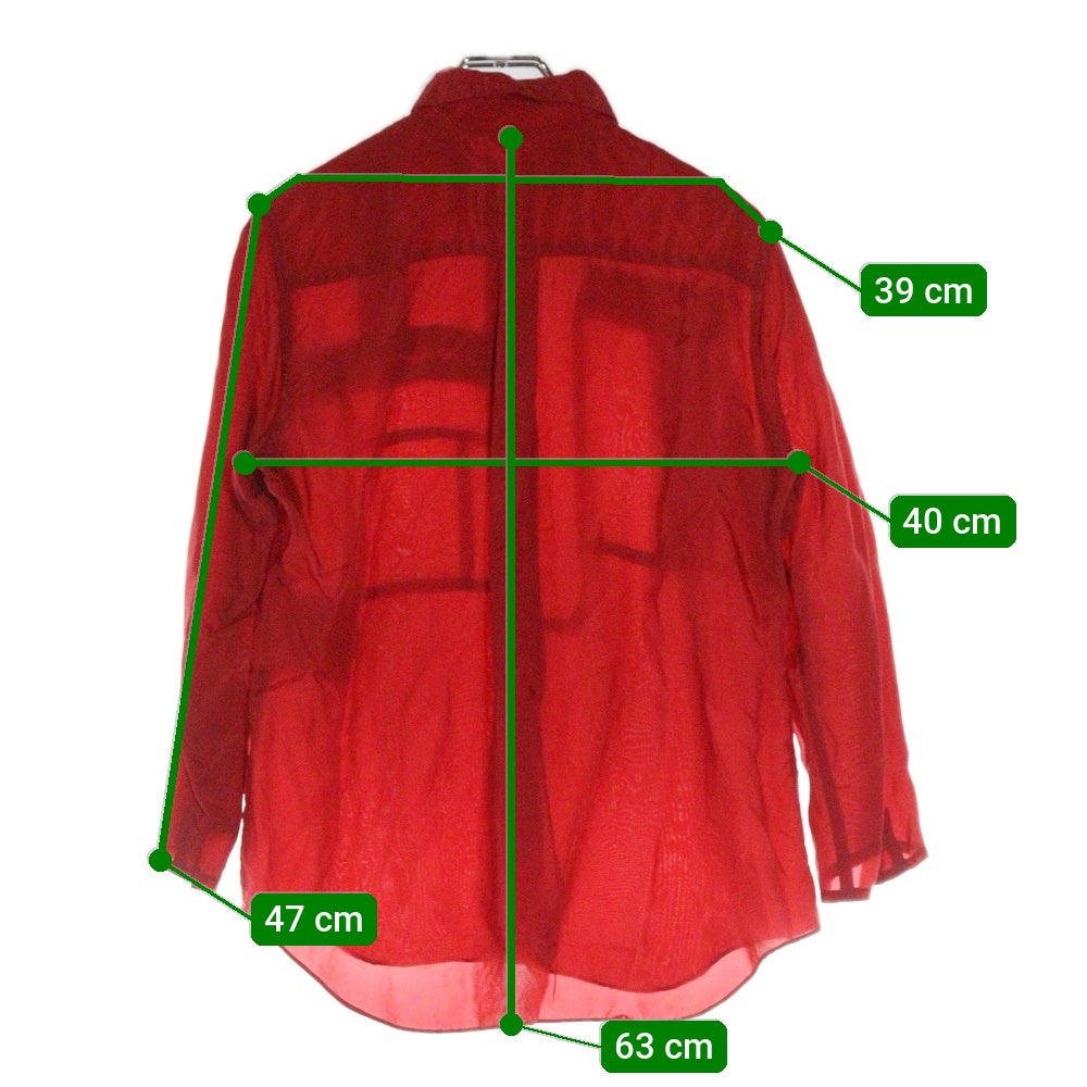 robe de chambre COMME des GARCONS(ローブドシャンブル コムデギャルソン) 02AW 七分丈 キュプラ シャツ レッド レディース RG-B033 AD2002