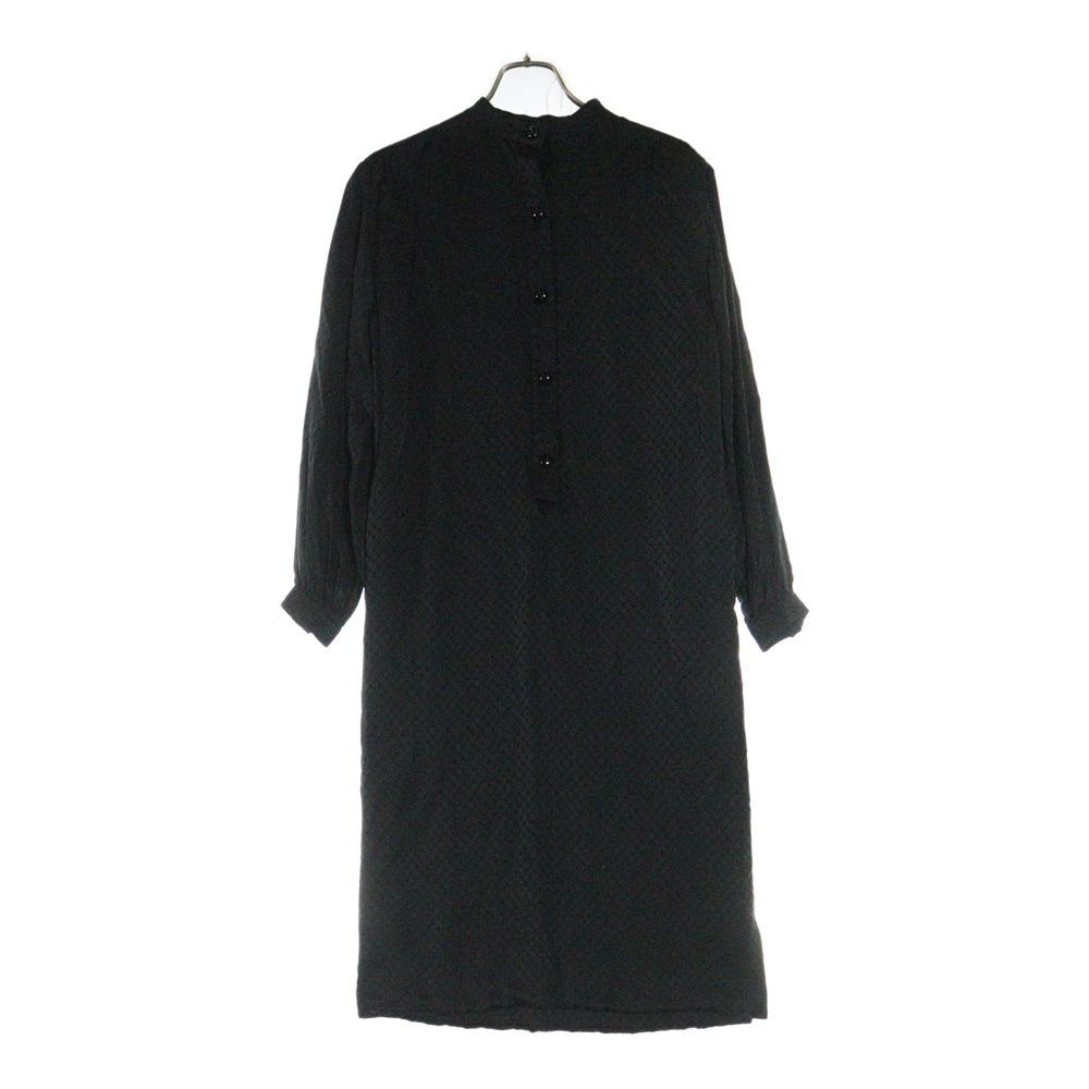 MISS DIOR(ミスディオール) ドット総柄 ヘンリーネック レーヨン ワンピース ドレス ブラック レディース