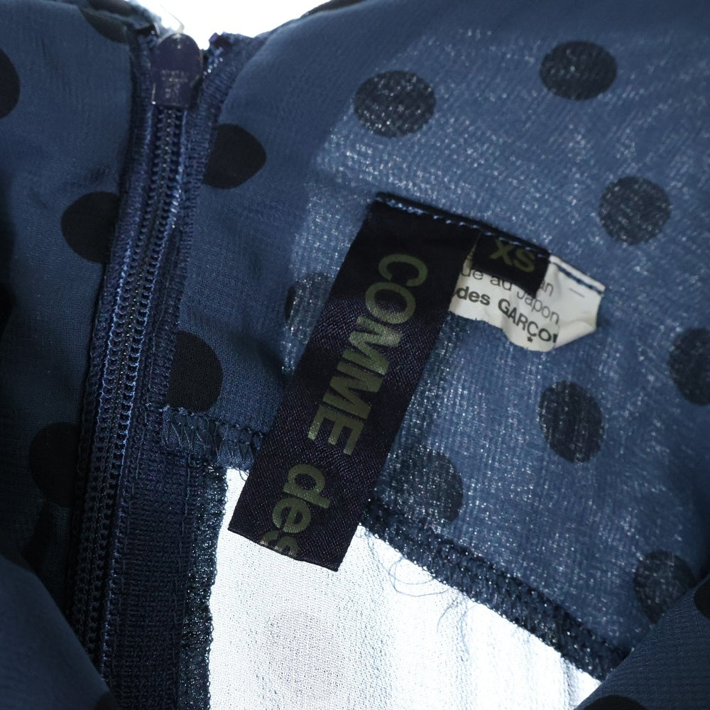 COMME des GARCONS(コムデギャルソン) 13SS ドット柄 ポリエステル ワンピース ネイビー レディース GK-O021 AD2012