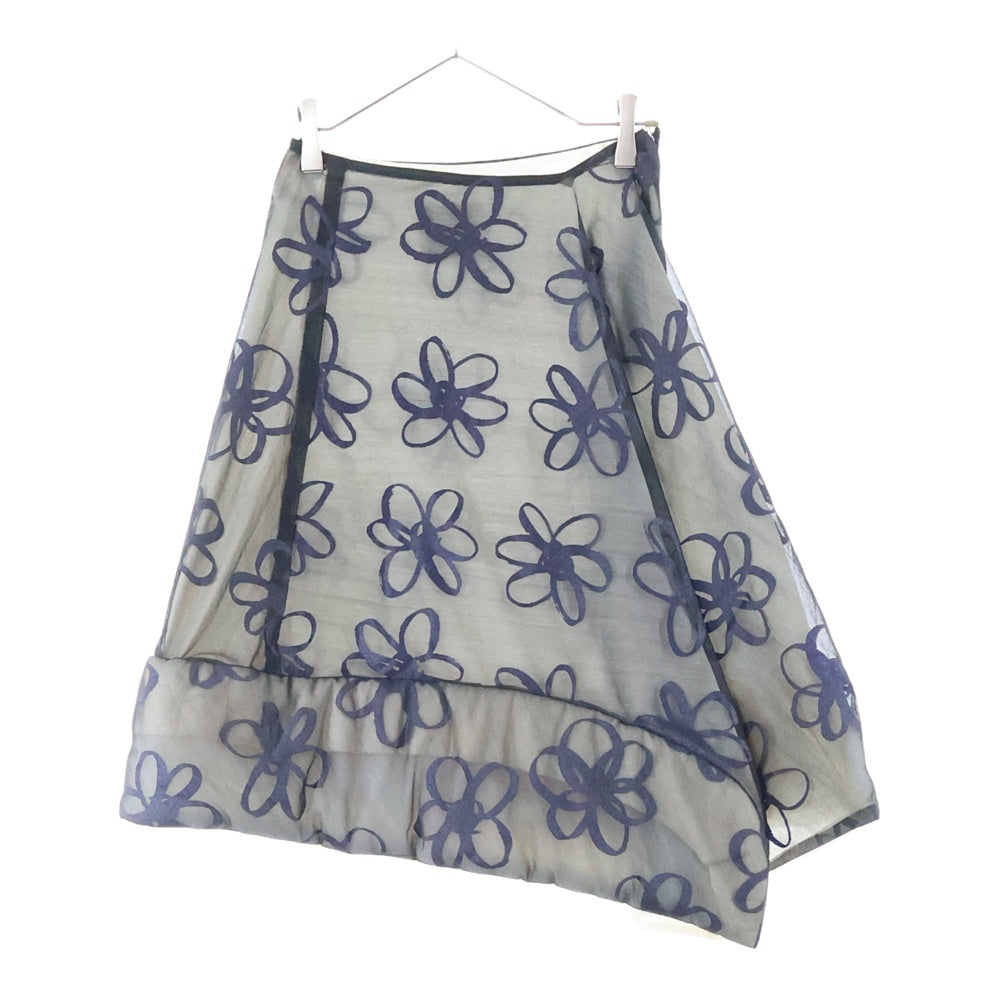 COMME des GARCONS(コムデギャルソン) 96AW 中綿 レイヤード フラワーレース スカート ネイビー レディース GS-04018S AD1996