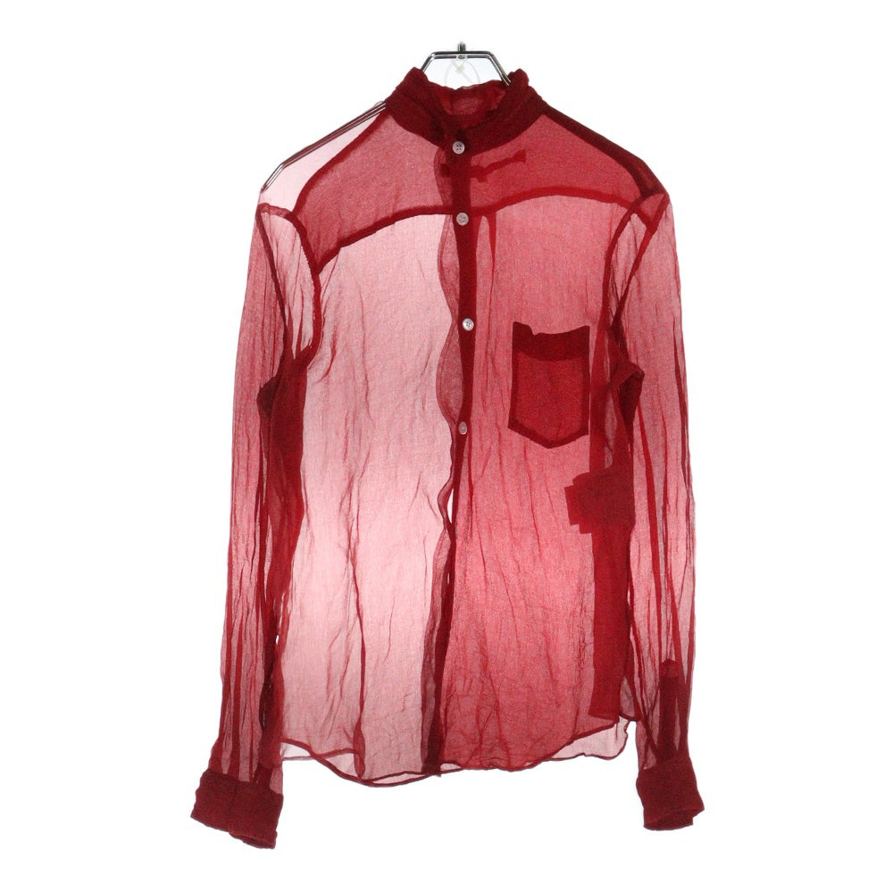 COMME des GARCONS(コムデギャルソン) 00S レース切替 スタンドカラー 長袖シャツ レッド レディース GB-10006S AD1999