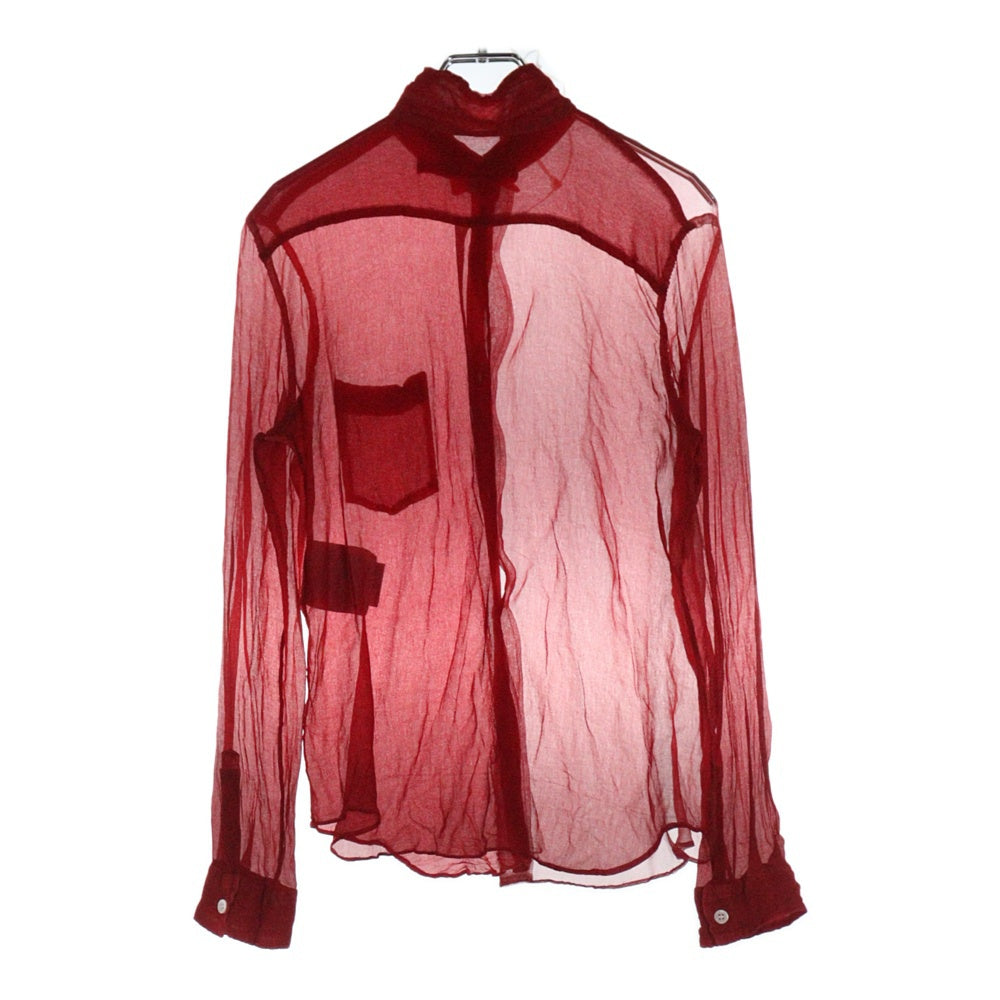 COMME des GARCONS(コムデギャルソン) 00S レース切替 スタンドカラー 長袖シャツ レッド レディース GB-10006S AD1999