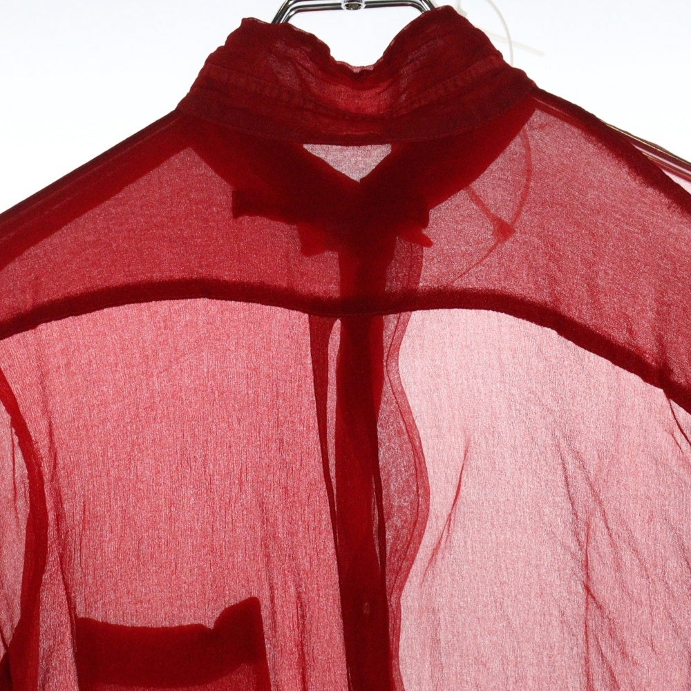 COMME des GARCONS(コムデギャルソン) 00S レース切替 スタンドカラー 長袖シャツ レッド レディース GB-10006S AD1999