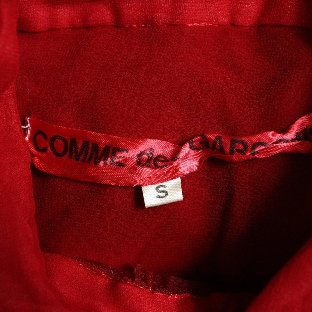 COMME des GARCONS(コムデギャルソン) 00S レース切替 スタンドカラー 長袖シャツ レッド レディース GB-10006S AD1999