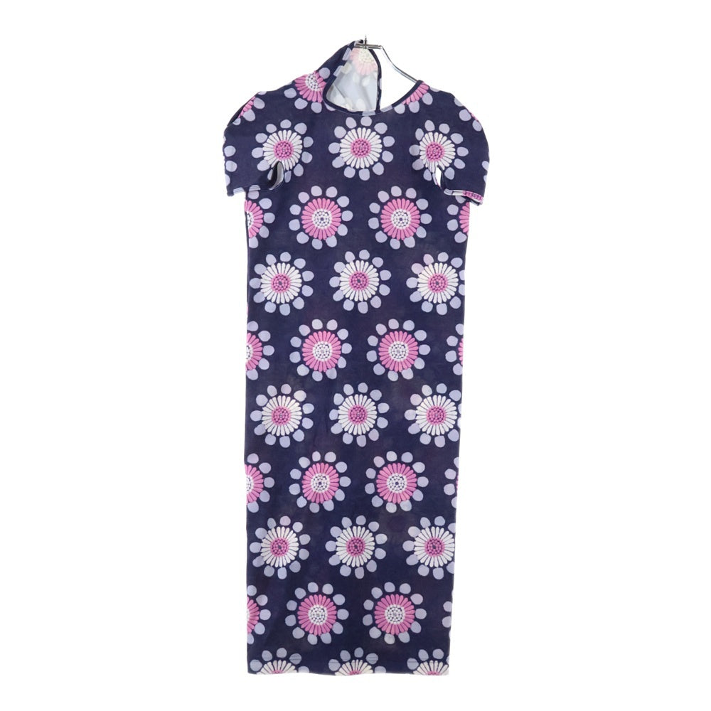 COMME des GARCONS(コムデギャルソン) 14SS アシンメトリー 総柄 ワンピース ネイビー レディース GM-O045 AD2013