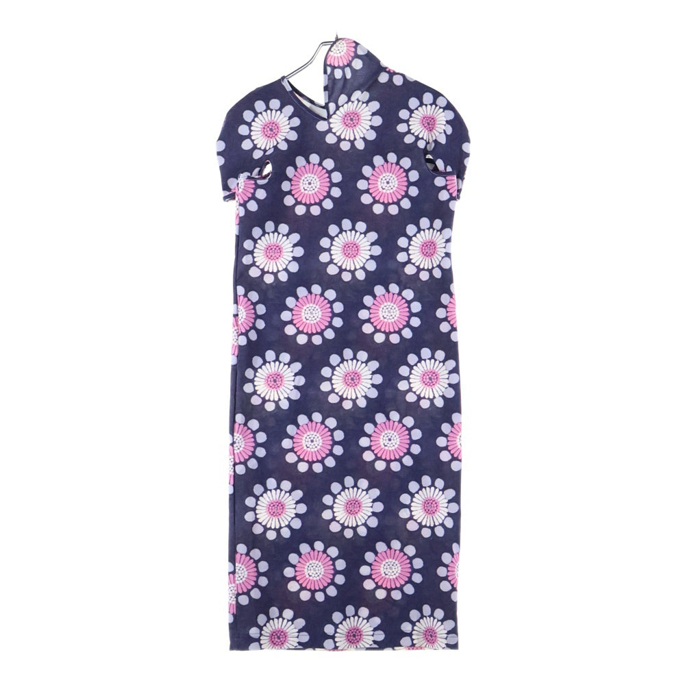 COMME des GARCONS(コムデギャルソン) 14SS アシンメトリー 総柄 ワンピース ネイビー レディース GM-O045 AD2013