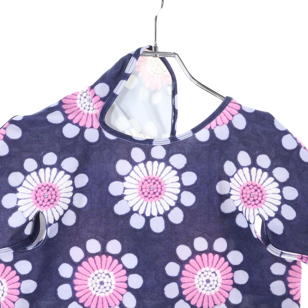 COMME des GARCONS(コムデギャルソン) 14SS アシンメトリー 総柄 ワンピース ネイビー レディース GM-O045 AD2013