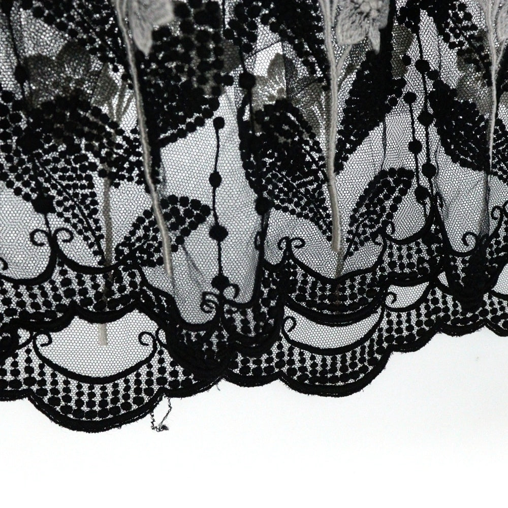 COMME des GARCONS(コムデギャルソン) 95AW フラワー刺繍 総柄 レーススカート レディース ブラック/ホワイト GS-04010S AD2015