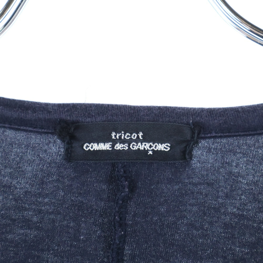 tricot COMME des GARCONS(トリコ コム デ ギャルソン) 89AW コットン ショート丈 カーディガン ネイビー TT-020190 AD1989