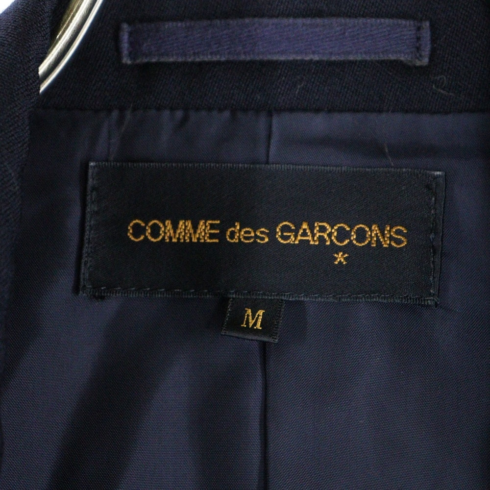 COMME des GARCONS(コムデギャルソン) 88AW ベロア切替 ノーボタン センタードッキング プルオーバー テーラードジャケット ネイビー GJ-05073M AD1988