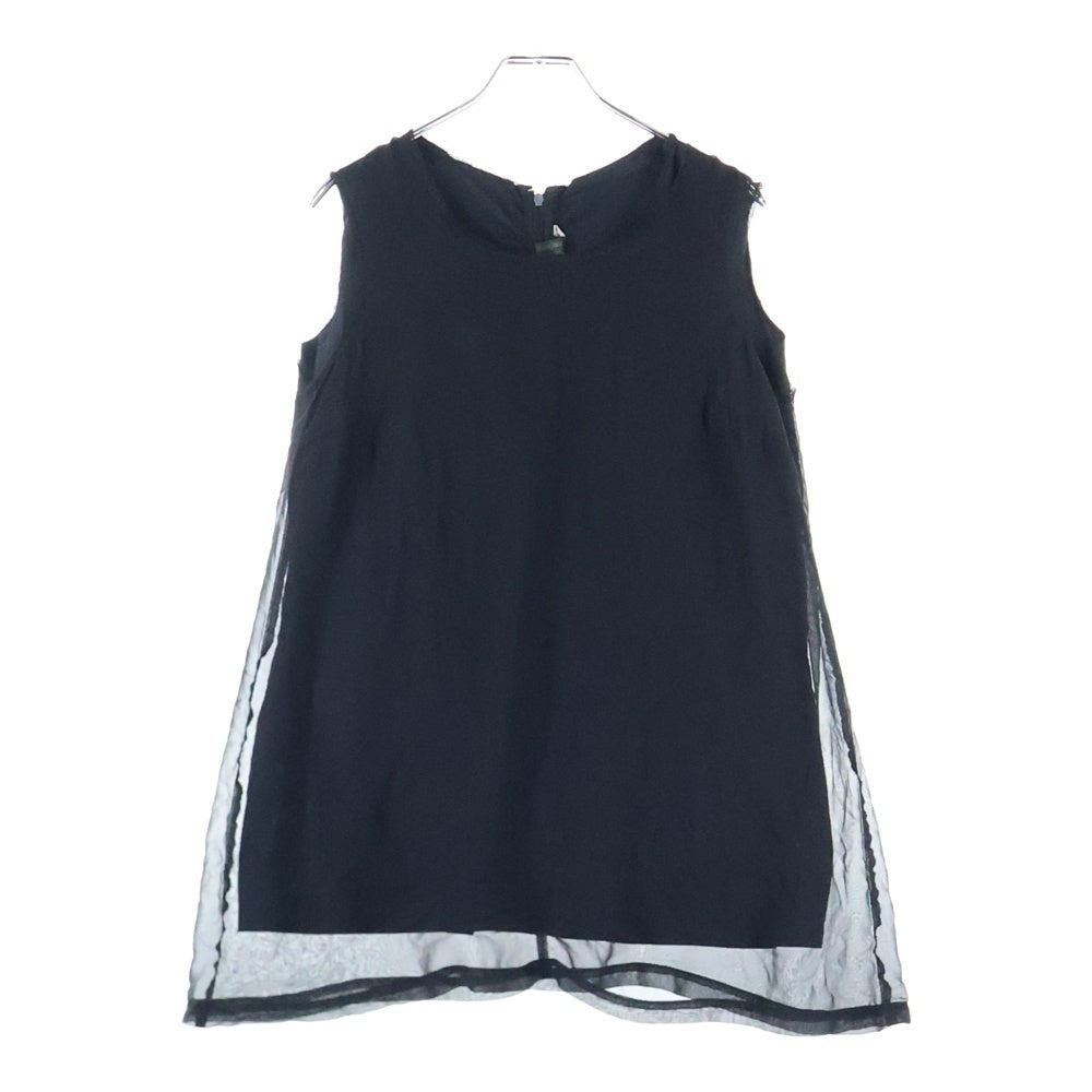 COMME des GARCONS(コムデギャルソン) 14SS ノースリーブ ドッキング シースルー カットソー ブラック レディース RM-B011 AD2013