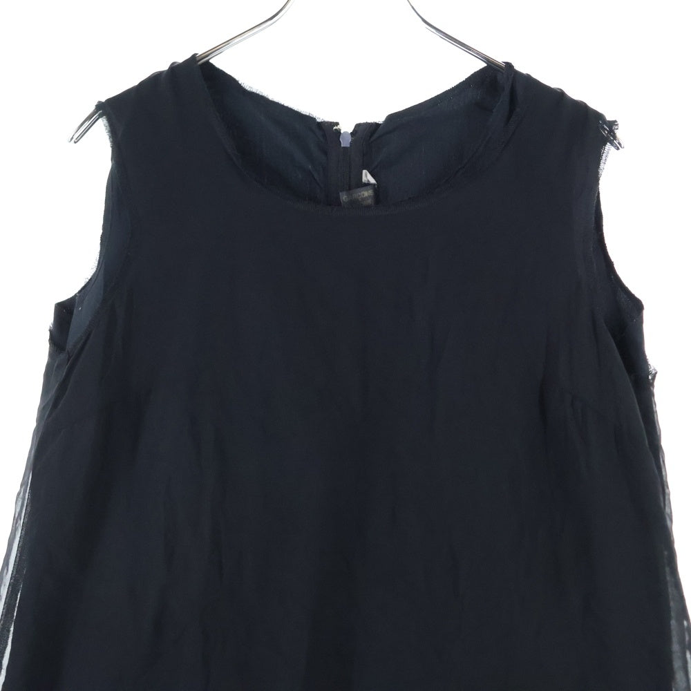 COMME des GARCONS(コムデギャルソン) 14SS ノースリーブ ドッキング シースルー カットソー ブラック レディース RM-B011 AD2013