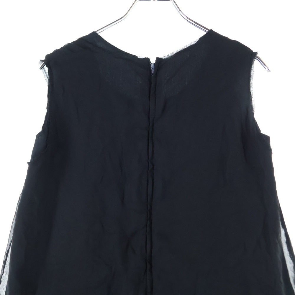 COMME des GARCONS(コムデギャルソン) 14SS ノースリーブ ドッキング シースルー カットソー ブラック レディース RM-B011 AD2013