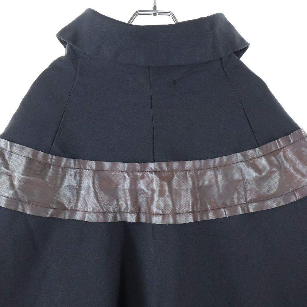 COMME des GARCONS(コムデギャルソン) 15AW THE CEREMONY OF SEPARATION ポリエステル ヘムスカラップ ラウンドカラー ポンチョ コート ブラック/ブラウン GP-C013 AD2015 レディース