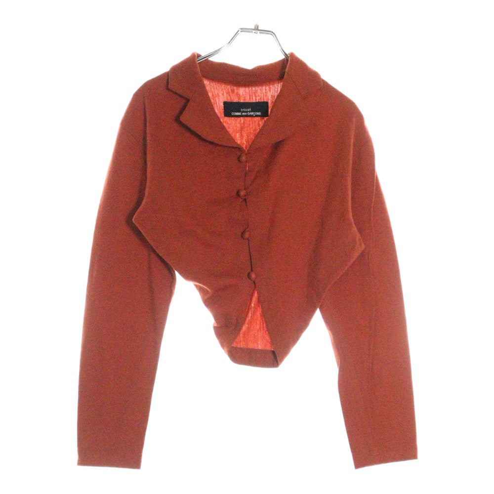tricot COMME des GARCONS(トリコ コム デ ギャルソン) 89AW ラウンドテール ボタンフック 長袖カーディガン オレンジ レディース TB-050030 AD1989