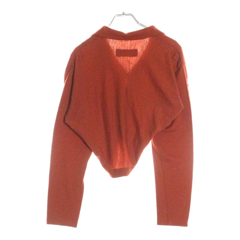 tricot COMME des GARCONS(トリコ コム デ ギャルソン) 89AW ラウンドテール ボタンフック 長袖カーディガン オレンジ レディース TB-050030 AD1989