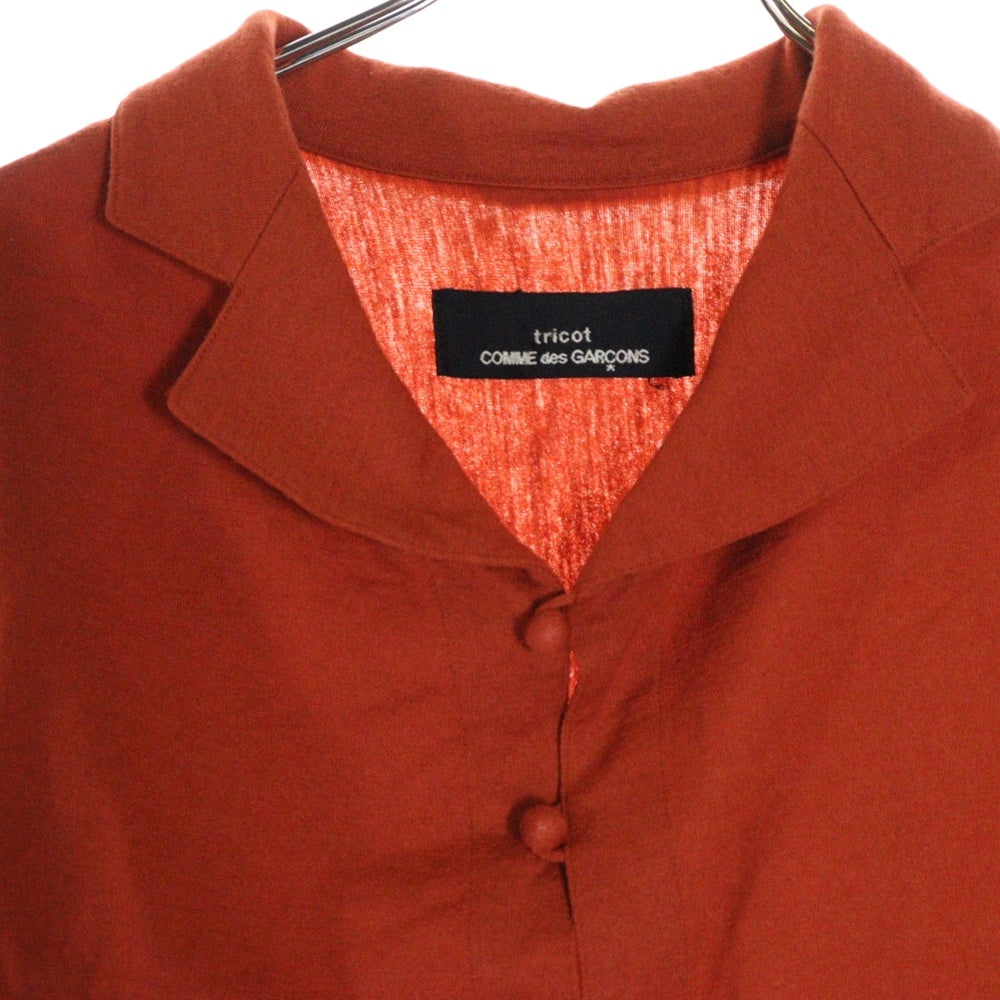 tricot COMME des GARCONS(トリコ コム デ ギャルソン) 89AW ラウンドテール ボタンフック 長袖カーディガン オレンジ レディース TB-050030 AD1989